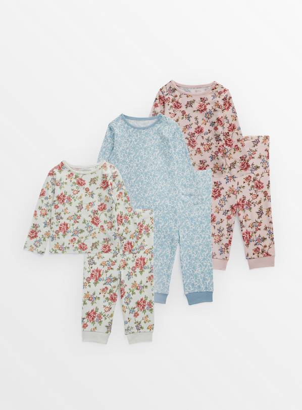 Pastel Floral Pyjama Set 3 Pack Up to 3 mths